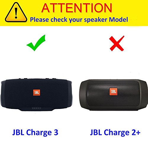 Hard Travel Case for JBL Charge 3 JBLCHARGE3BLKAM Waterproof Portable Bluetooth Wireless Speaker Black Extra Room for USB Cable and Charger .by PAIYULE 